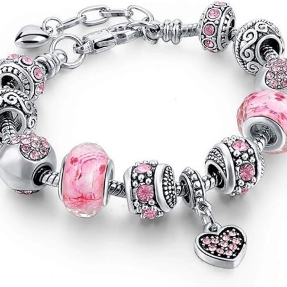 Silver‎ Charm Bracelet with Charms